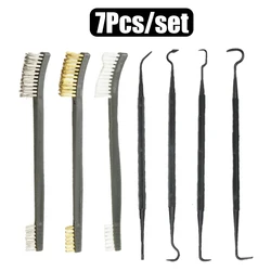Multi-function Car Detailing Cleaning Tool Accessories Wire Brushes and 4 Nylon Picks Pick and Brush Set 3 Double-headed Brushes