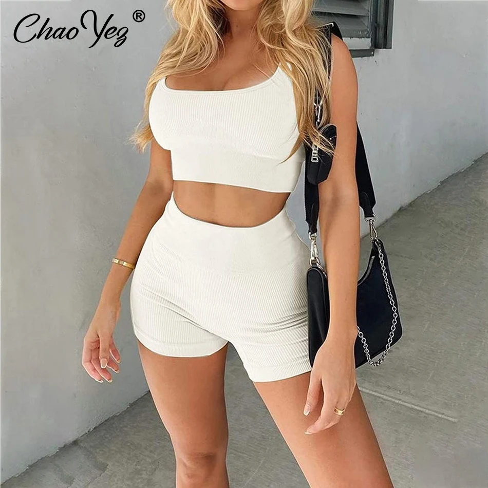 2023 Women's Set Summer Tracksuits Solid Color Tops and Bike Shorts Jogger Suits Fitness Casual Outfits Yoga Sports Clothes