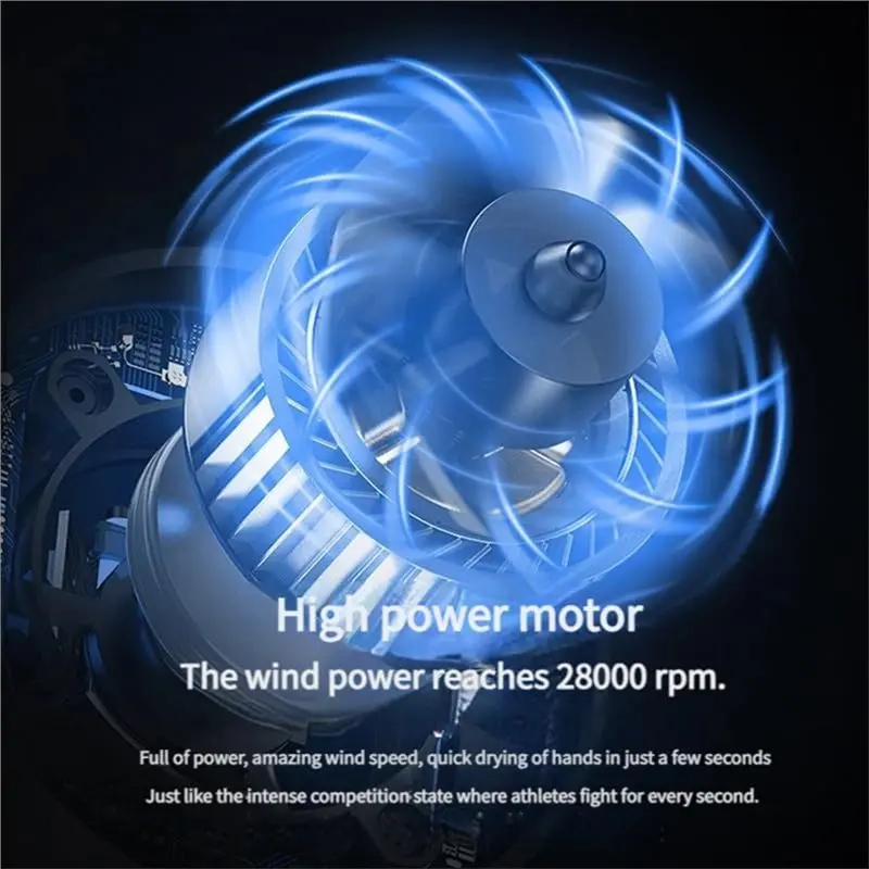 مجفف يدوي قوي بقوة 1600 وات، مجفف حمام هادئ مثبت على الحائط مع تركيب بدون مثقاب، مجفف مستشعر تلقائي-A54Q #5