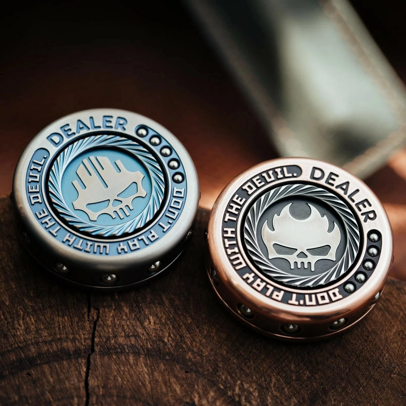 LAUTIE 포커 칩 Fidget Spinner 슬라이더 스테인레스 스틸 EDC 장난감 금속 안티 스트레스 감각 ADHD Fidgeting Toys