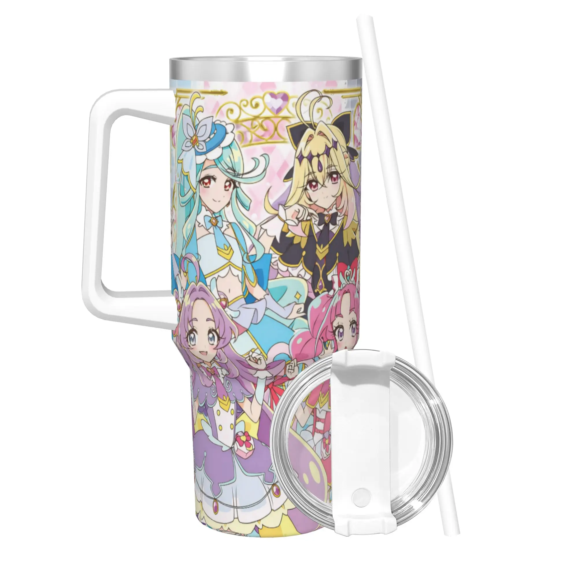 Soaring Sky Pretty Cure Tumbler 40oz Stainless Steel Double Wall Vacuum Insulated  Mug Cups With Straw