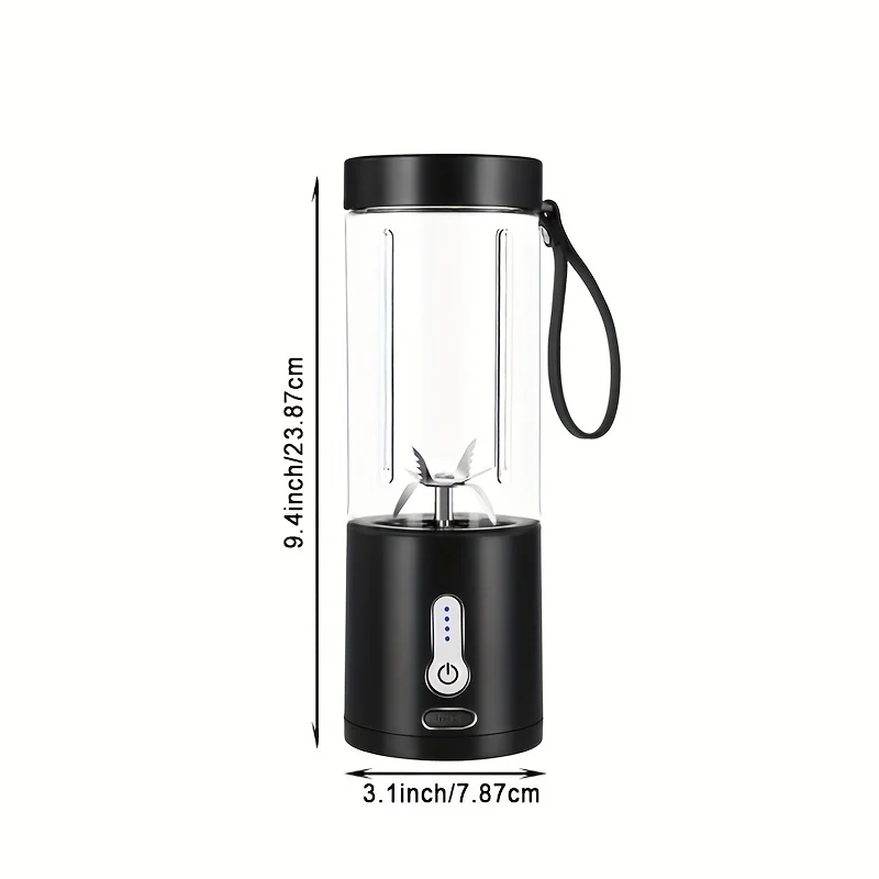 530ml Portable Juicer with 6 Blades and USB Charging - Fresh Smoothies On-the-Go!