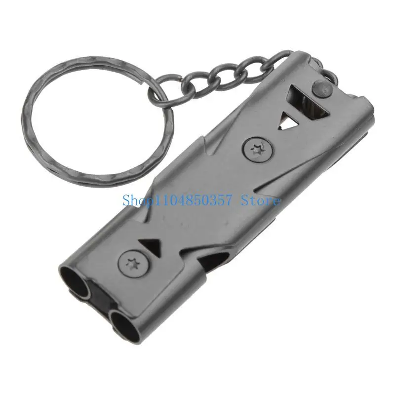 

652F Emergency Whistles High Decibels Steel Boating Signaling Multifunction Survival with Keychain