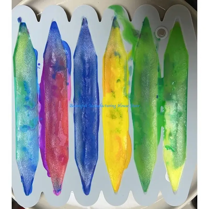 E56A Blue Crayon Recycling Mold Double Tipped 3D Crayon Silicone Mold