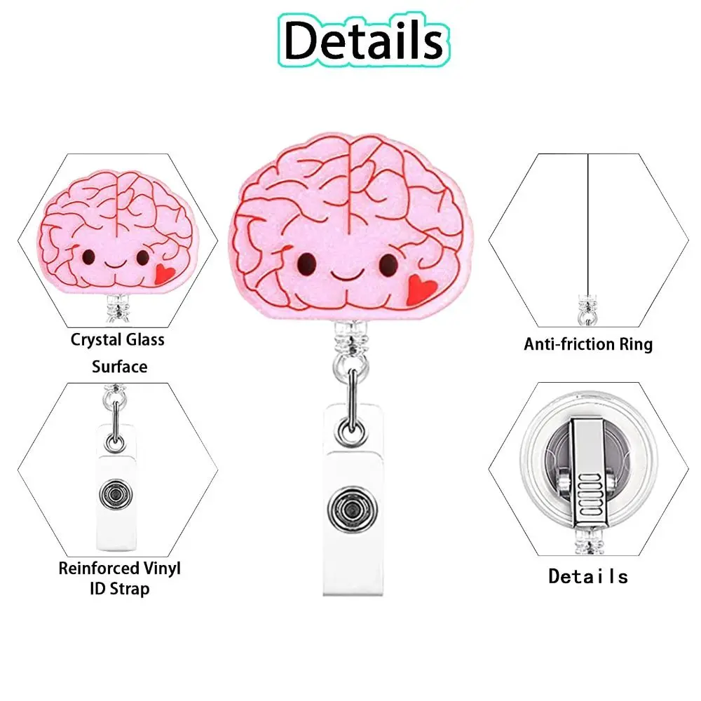 クリップ付き格納式バッジリール、アクリルクリップ、360インチの回転、クリップ付き、ハートのような、愛、看護、仕事