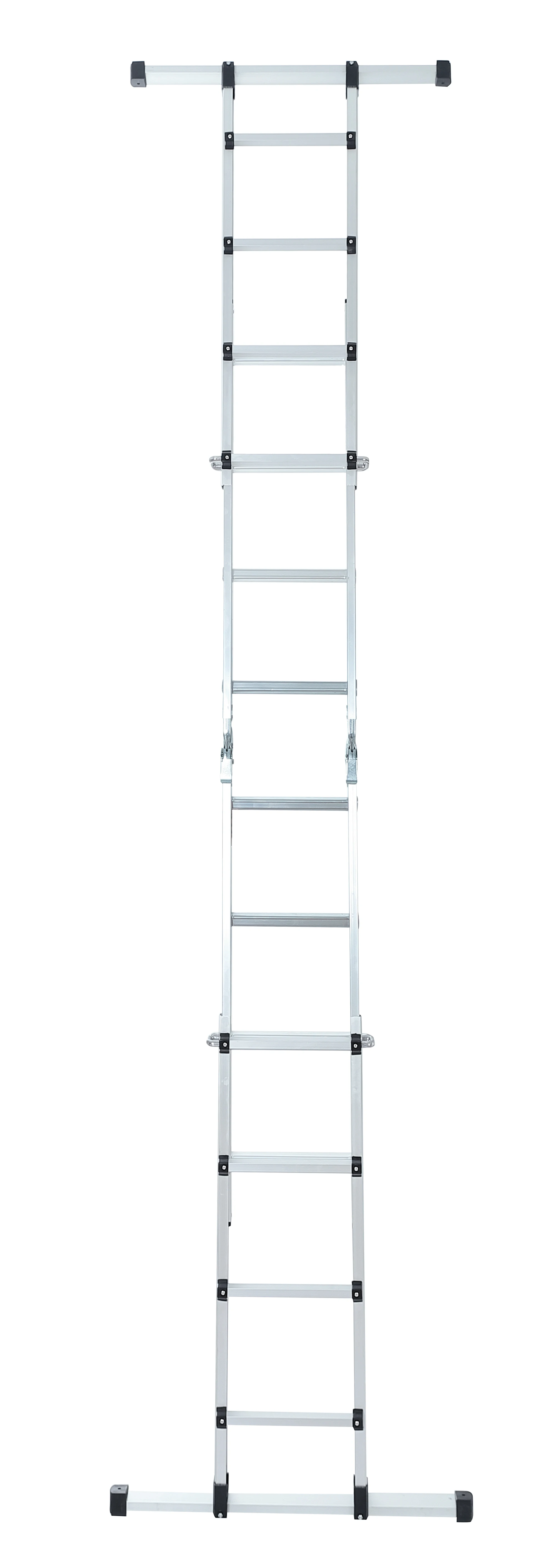 4*3 Steps Telescopic Aluminium Folding Step Ladder with Stabilizar Bar
