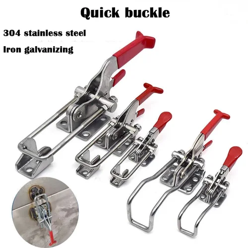 Imagen 2 del producto Hebilla de pestillo de puerta, hebilla de bloqueo de fijación rápida, hebilla de caja de bloqueo, herramienta de sujeción de abrazadera ajustable, perno de puerta de prensa rápida