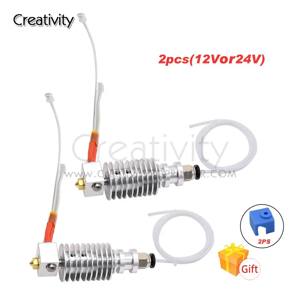 3d-принтер V5 Hotend Kit Extruder Hotend Kit 0,4 мм V6 Сопло 12 В 24 В Нагреватель V5 Bowden J-head Hotend для 3d-принтера Mega Chiron