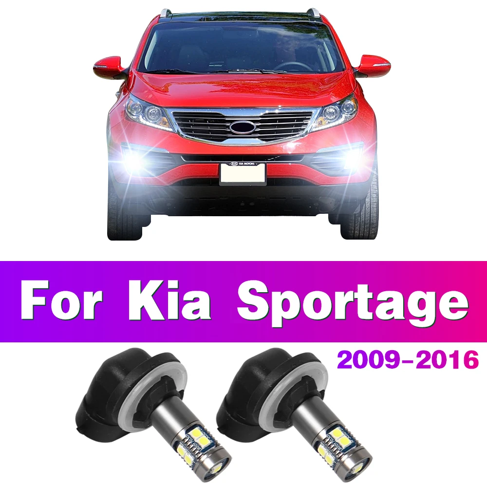 2X 881 886 889 H28 888 894 896 898 White LED Fog Light Bulbs Car Front Lamp Accessories For KIA Sportage SL 3 2009 - 2016 2015