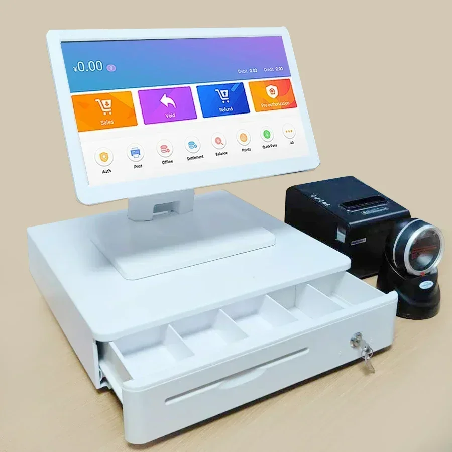 15.6inch+10.1inch Dual Screen Touchable Supermarket Cash Register System Latest Best-selling In 2024