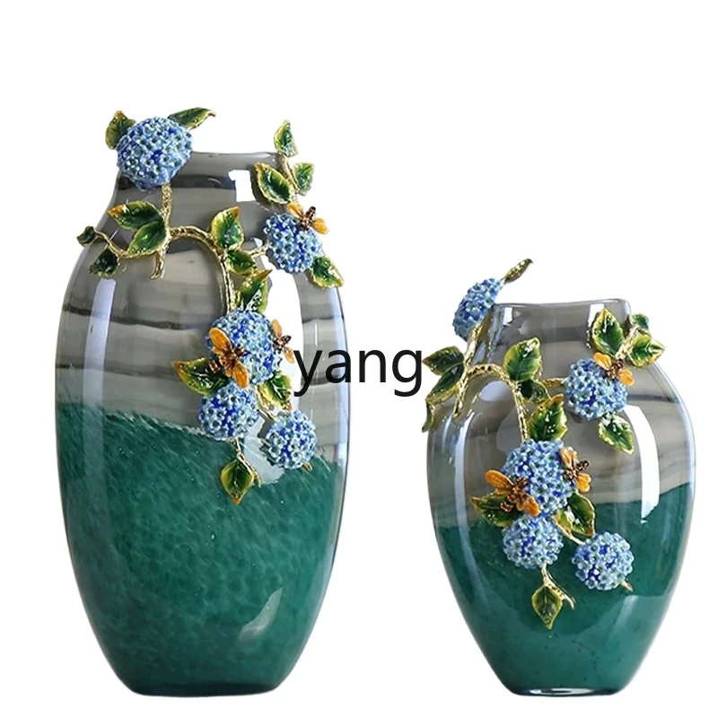 Lhh glass enamel colored vase living room entrance wine cabinet TV cabinet light luxury modern decoration