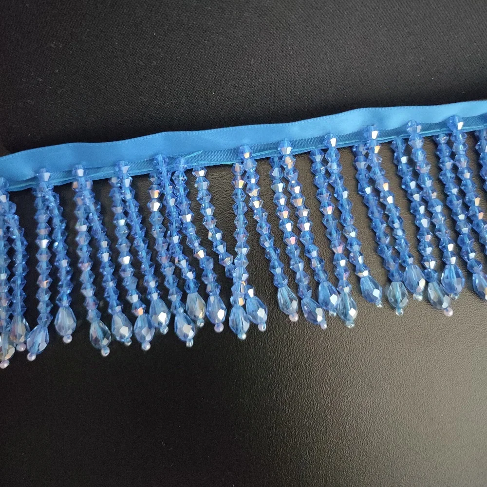 5 Yards 5.5cm Wide Crystal Beads Beaded Fringe, 26+ Different colors Crystal Bead Fringe, Custom crystal Bead Fringe