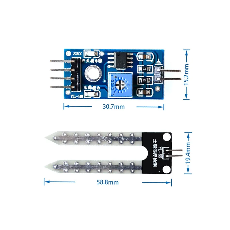 1pcs LM393 Smart Electronics Soil Moisture Hygrometer Detection Humidity Sensor Module Development Board DIY Robot Smart Car