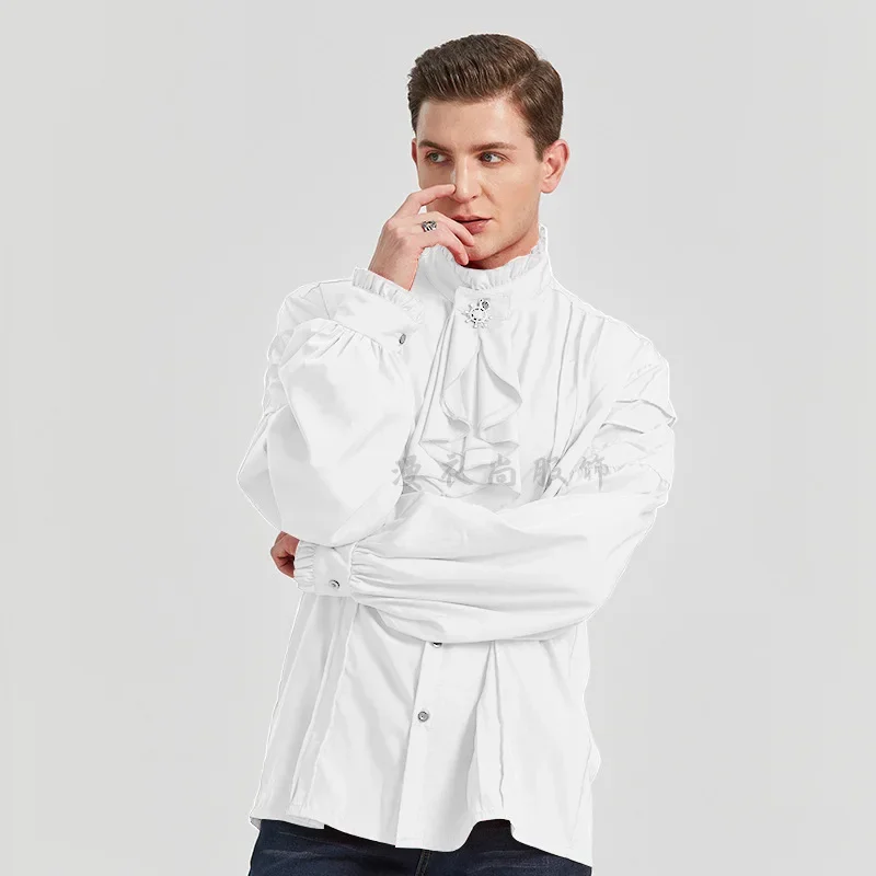 

Renaissance Clothing Shirt Medieval Steampunk Pirate Top Lining Men's