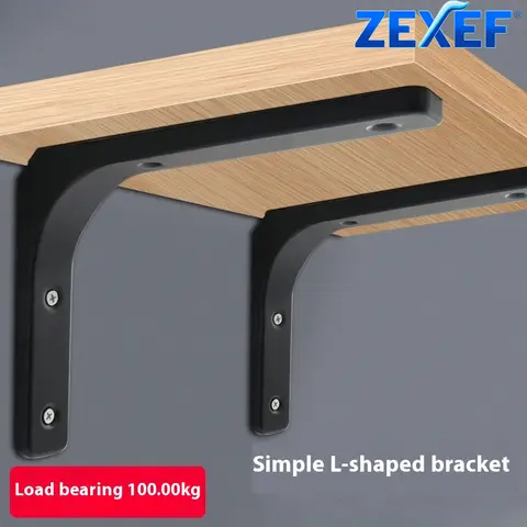 ZEXEF Staffa per mensola in acciaio inossidabile Staffa angolare a forma di L Supporto per montaggio a parete per carichi pesanti Staffa di fissaggio Ferramenta per mobili