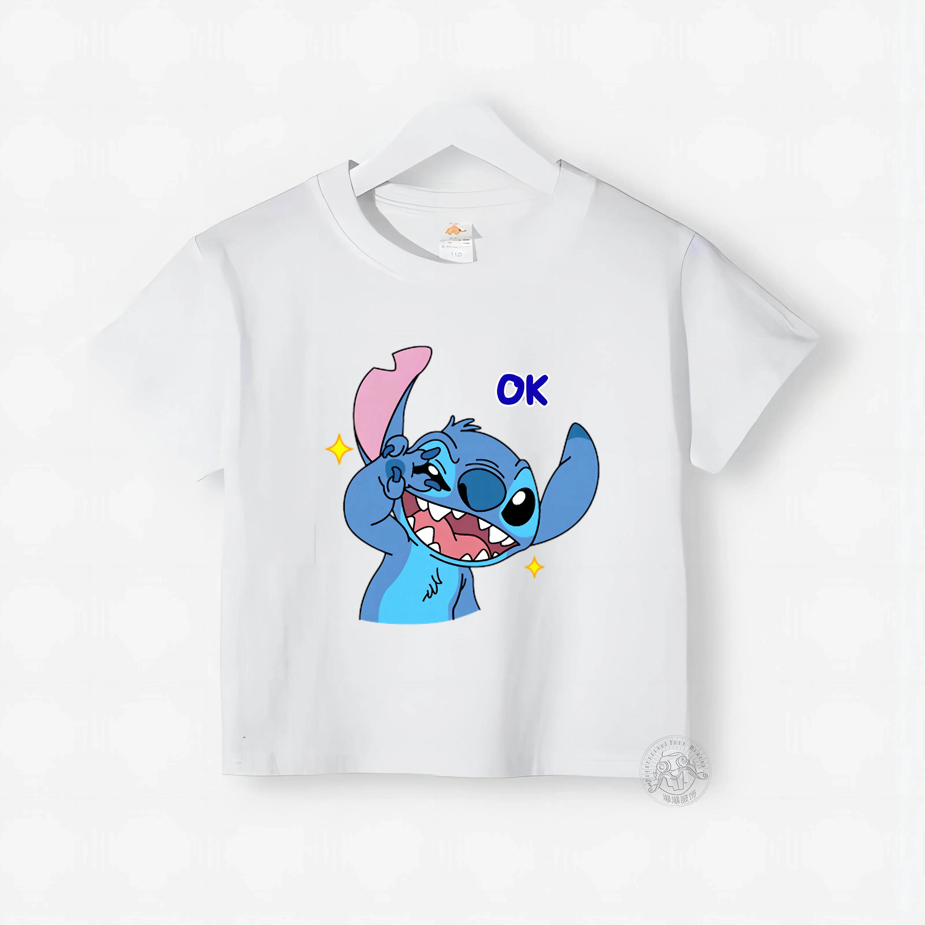 Summer New Children's Starry Baby Cartoon Pattern Children's Short sleeved T-shirt