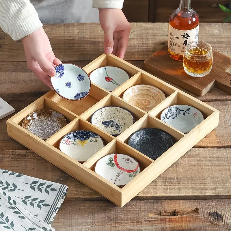 Chinese Style Puer Small Tea Cake Nine Grid Tray Pu'er Various Types Combinations 5gX5g Shu/Raw Puerh