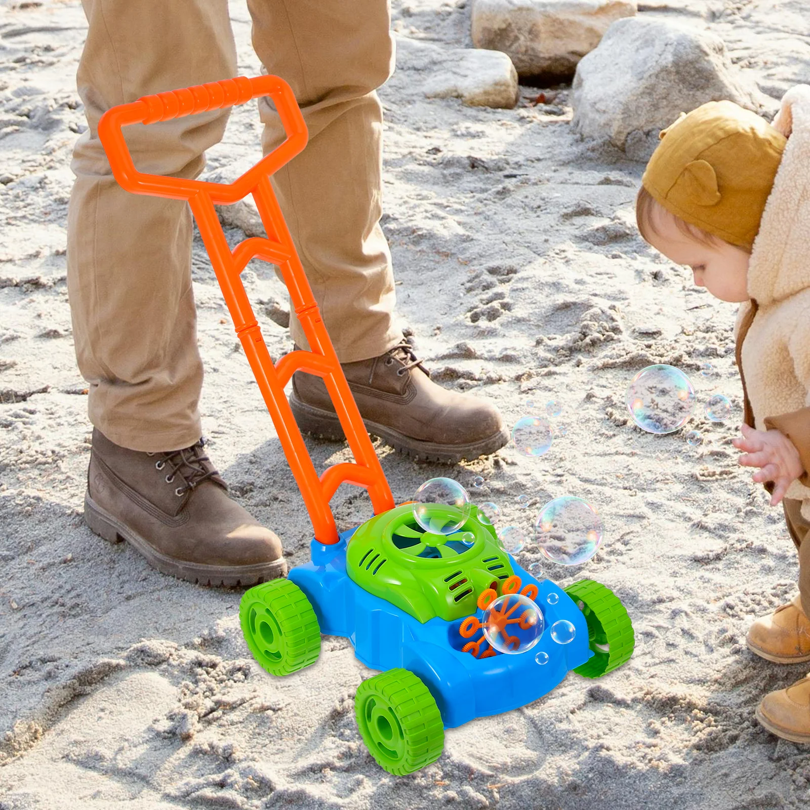 Máquina de carrito de dibujos animados para niños, ligera, soplado de burbujas, regalo, Adorable fabricante automático de burbujas, Material Abs, 1 Juego