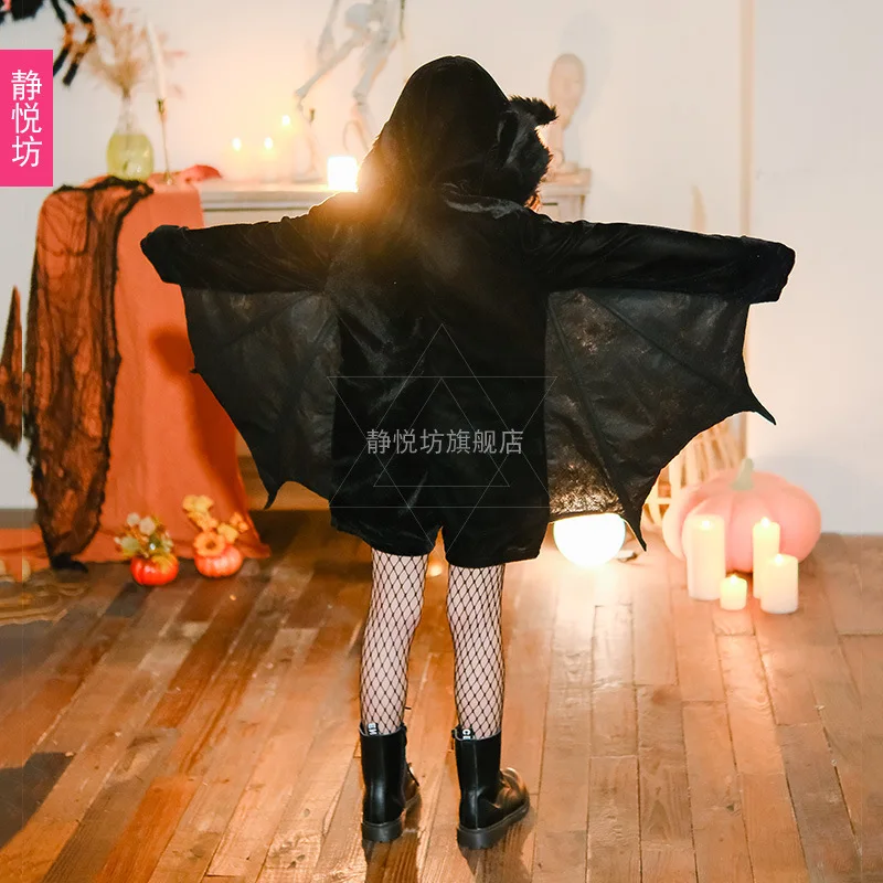 Halloween Cosplay Bat Clothing Girl Animal Performance Clothing Bat Clothing Cloak Witch Dress