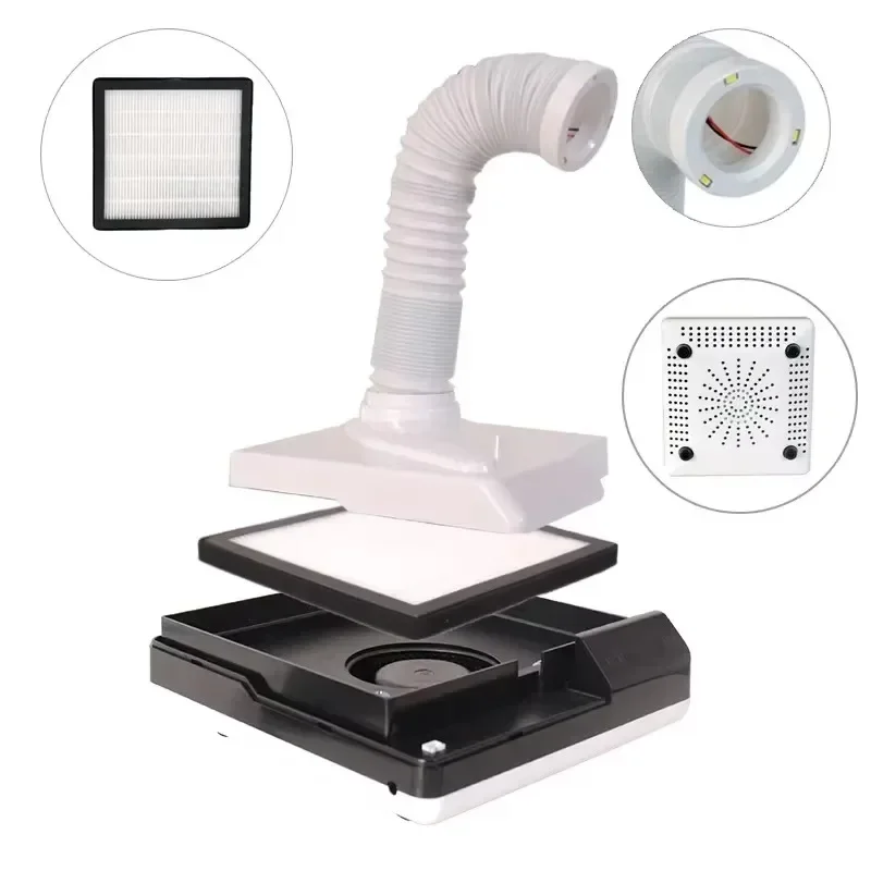 60W 2-IN-1 Dental Dust Collector Extractor Strong Power Dental Lab Vacuum Cleaner Tooth Polishing Dust Suction Machine Equipment