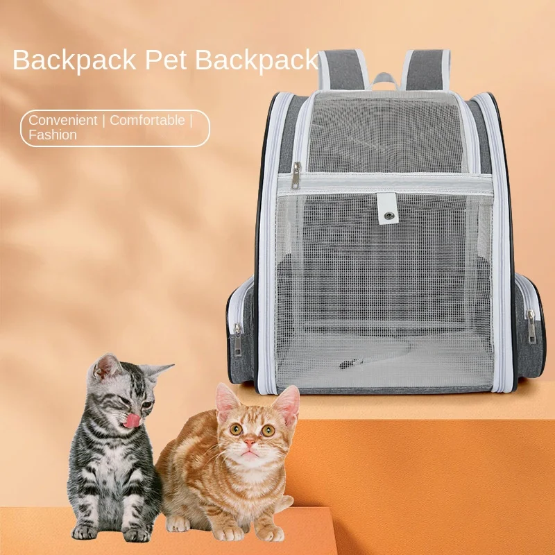 

Foldable cat backpack carrier-outdoor travel pet bag with 360 ° ventilation & adjustable strap (CE/SGS certified)