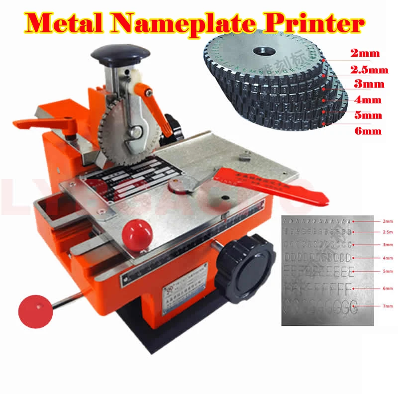 Semi-automatic manual nameplate marking machine metal aluminum labeling coding numbers letters label printer machine