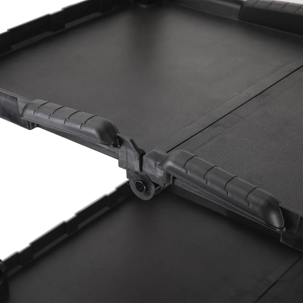 Collapsible 3-Shelf Utility Tool Cart, Black