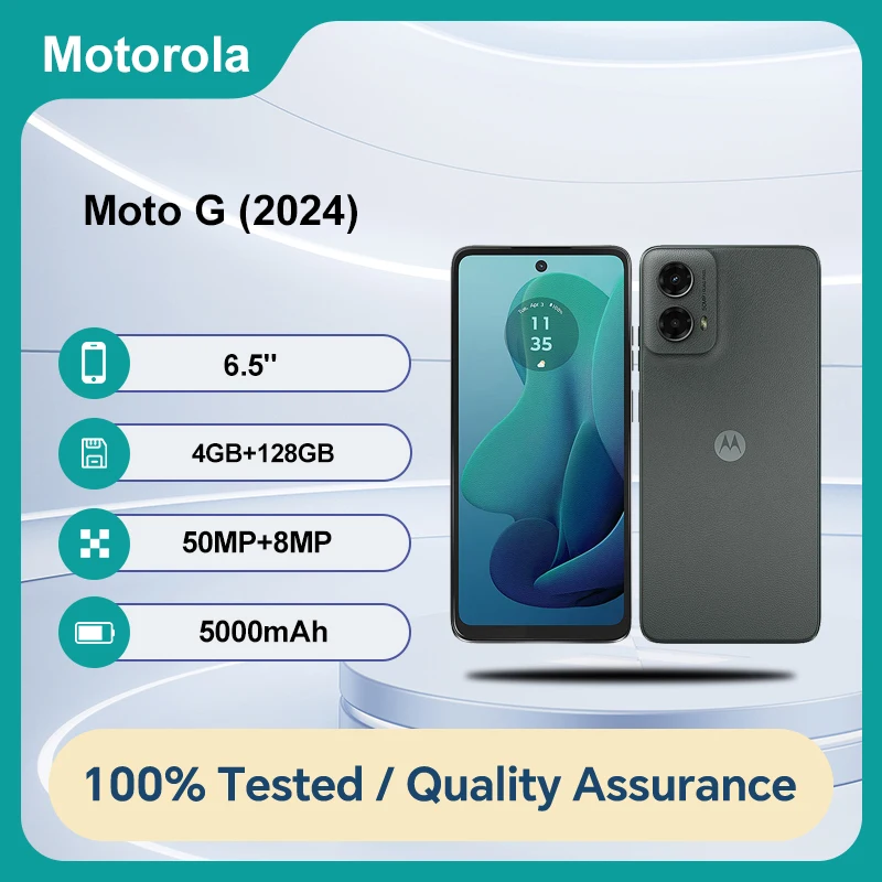 مفتوح الأصلي موتورولا موتو جي (2024) XT2417 5G بصمة NFC 128GB 4GB RAM 6.6 بوصة 50MP Android 14 5000mAh