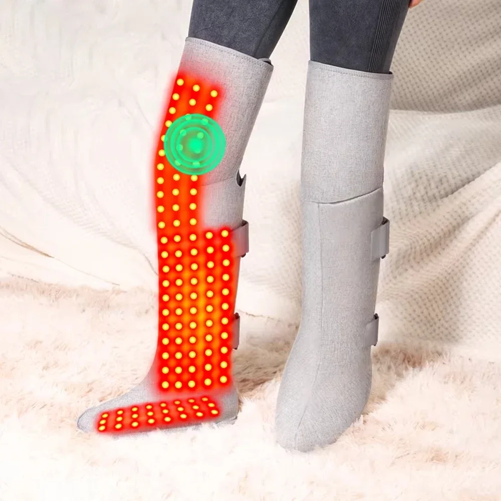 

Настраиваемый электрический массажер для ног с красным светом и подогревом, компрессионный, для суставов при артрите, согревающий