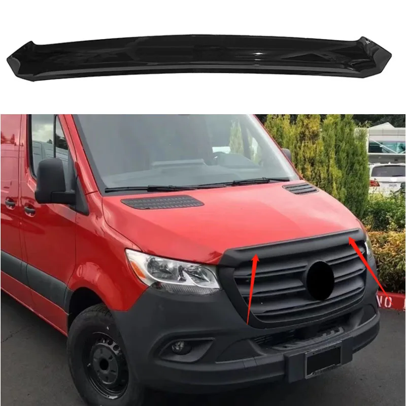 

For Mercedes-Benz Sprinter W907 2018-2023 Front Cover Bezel Hood Stone Guard Hood Air Deflector Bug Shield Exterior Accessories
