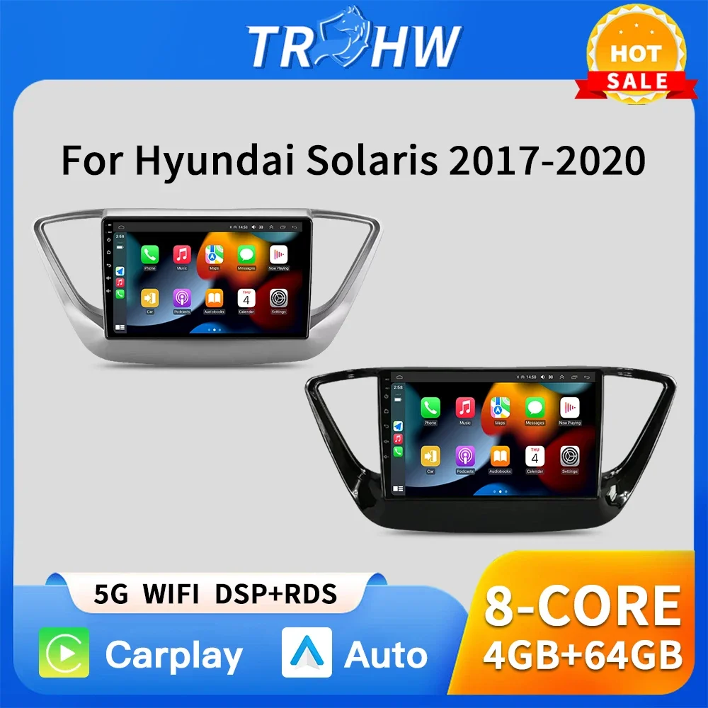 

For Hyundai Solaris 2 Verna Accent 2017 2018 2019 2020 Multimedia Stereo Player Navigation GPS Head Unit BT
