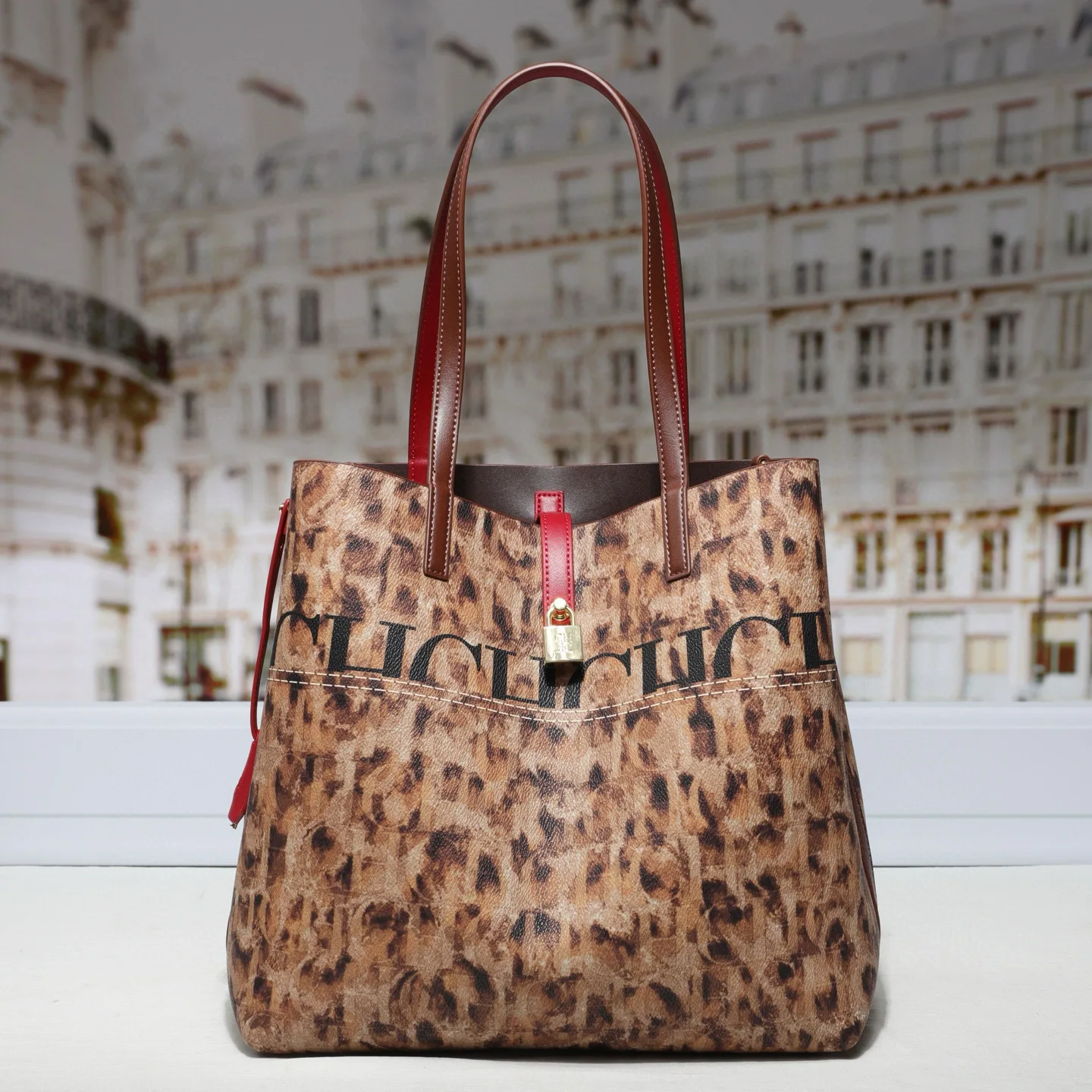 Bedruckte Damen-Umhängetasche, große Kapazität, klassische Tragetasche, Street-Style-Handtasche für Damen