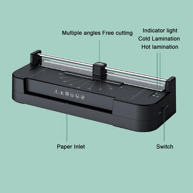 Пластиковая Уплотнительная Машина A4, линейка, резак для бумаги, фотоламинатор «Все в одном», бытовой ламинатор + 15 шт. пластиковых пленок