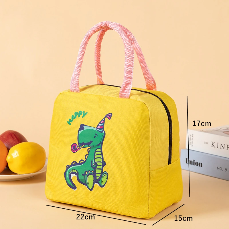 Fiambrera térmica con aislamiento de dibujos animados para niños, bolsas refrigerantes portátiles para estudiantes, bolsa de Picnic, contenedor Bento Lonchera nuevo