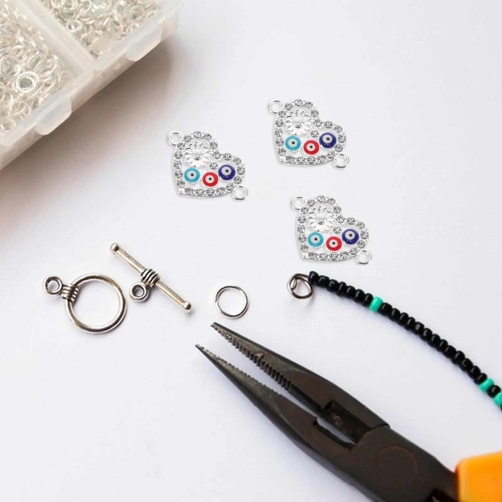 

10Pcs Evil Eye Heart Charms Alloy Pendants Jewelry Making DIY Bracelets Necklaces Craft Supplies Alloy Jewelry Pendant