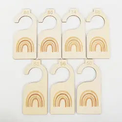 7 Pieces Baby Clothes Size Hanger Organizer Wood Adorable DIY Baby Closet Dividers for Room Daily Use Wardrobe Birthday Closet