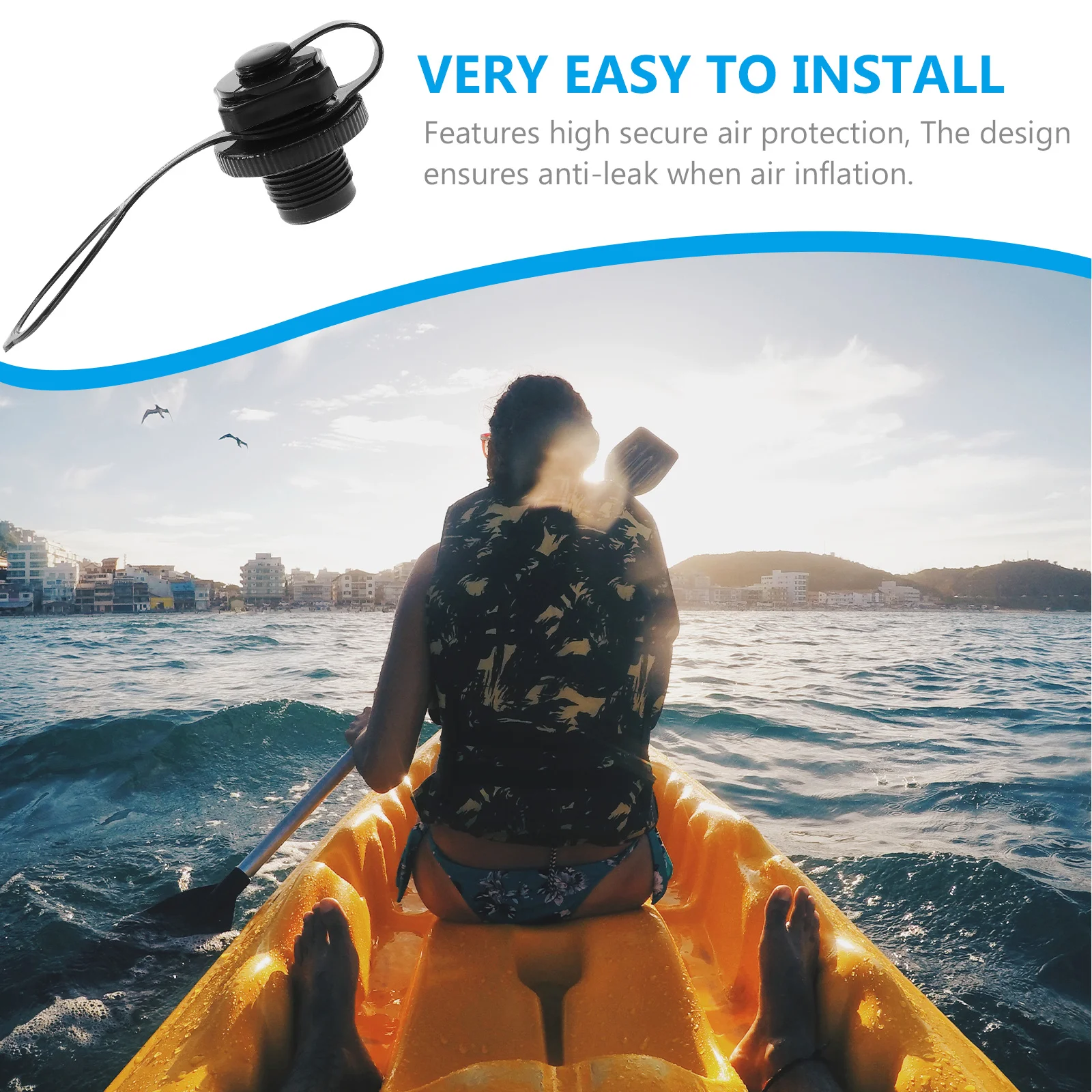 

Boat Air Valve Screw Thread Anti-Leak Inflation Pump Hose Adapter for Inflatable Boats Kayaks Canoes Rafts Boat Air Valve