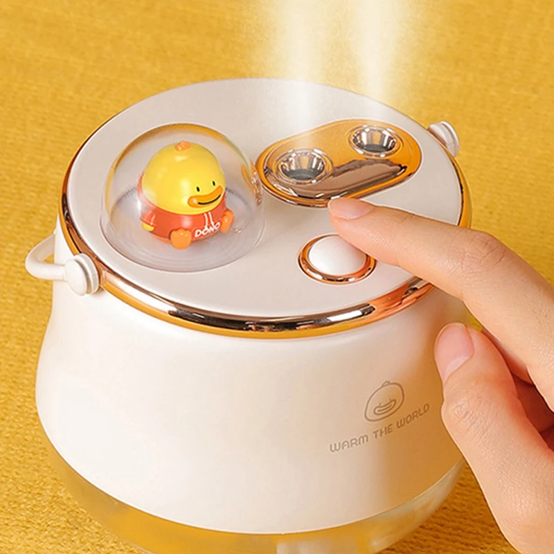 Hot Cartoon Humidifier USB Small Double Spray Large Fog Volume Bedside Atmosphere Sleeping Lamp Desktop Humidifier