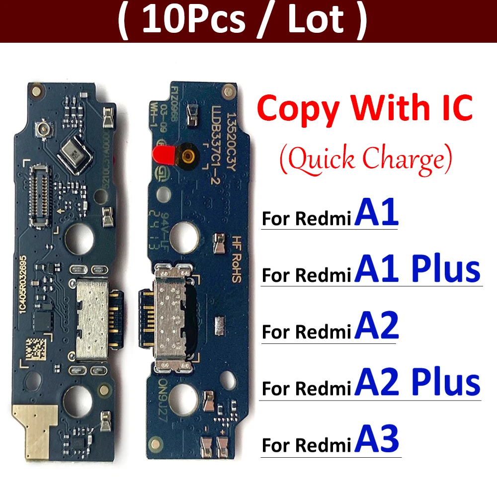 

10Pcs/Lot, Dock Connector Micro USB Charger Charging Port Flex Cable Microphone Board For Redmi A1 A2 A3 Plus