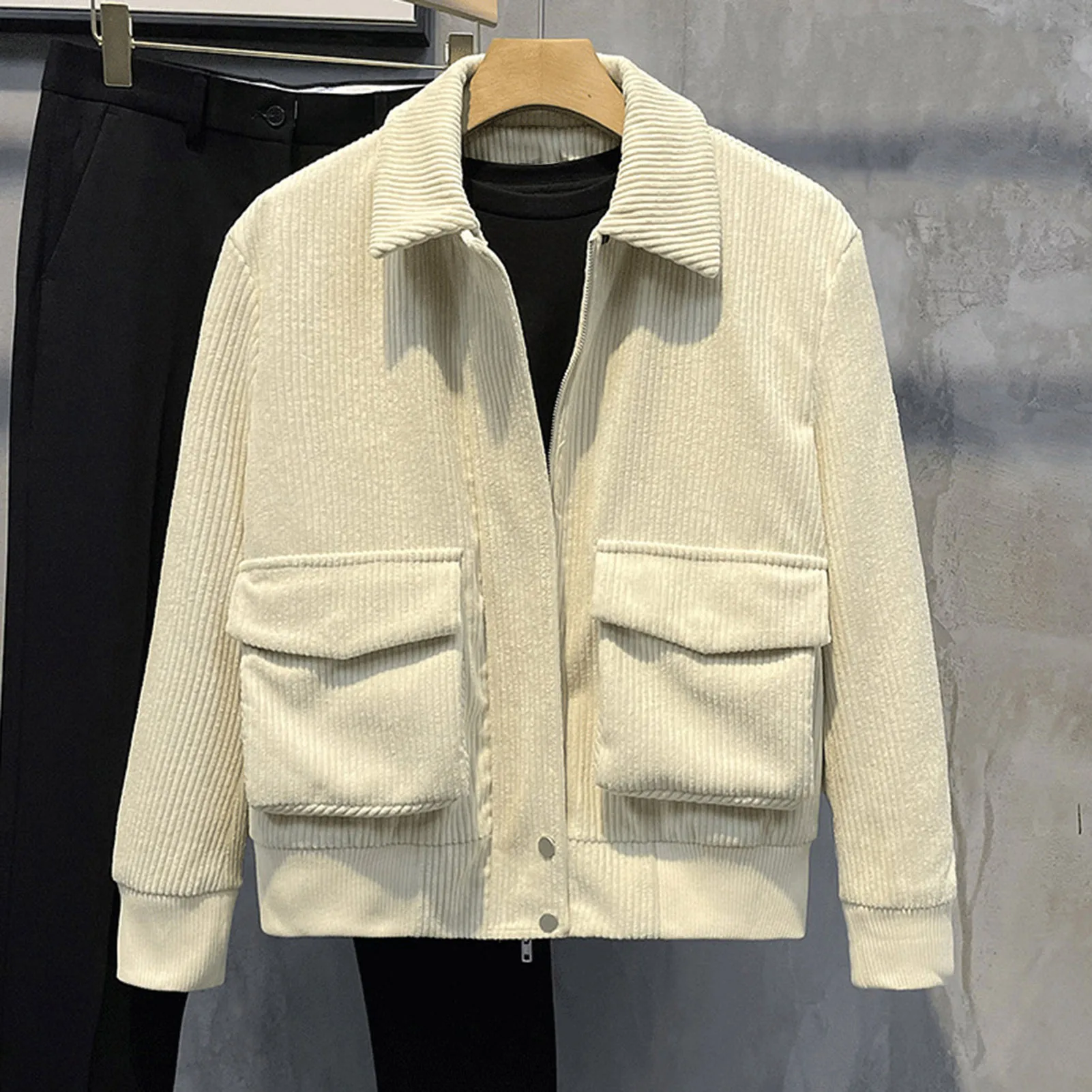 

Men's Warm Winter Corduroy Jackets and Coats Male Thermal Windbreaker Collar Casual Jacket Outerwear Clothing Plus Size 4XL