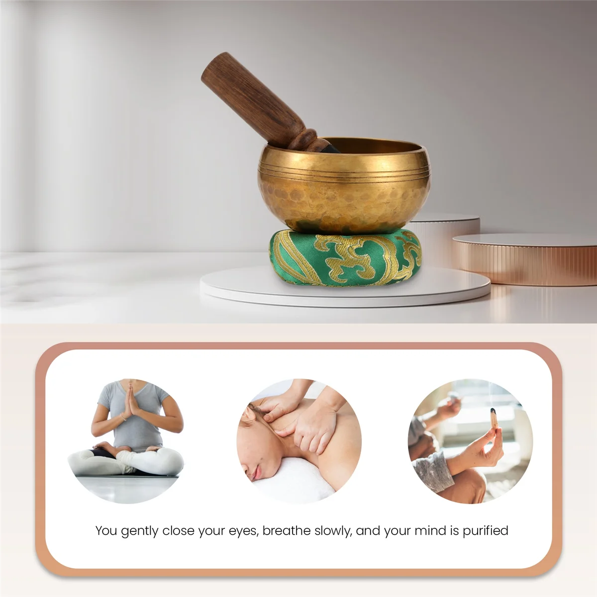 

Nepal Handmade Copper Tibetan Bowl Yoga Meditation Chanting and Bowl