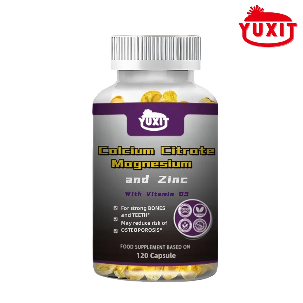 YUXIT Formulas Calcium Magnesium Zinc + Vitamin D3 Supplement | 120 Tablets | Non-GMO | Gluten-Free