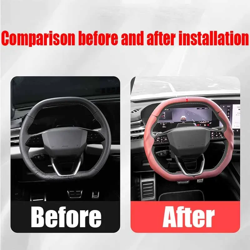 For Audi A5L B10 2025 Breathable Steering Wheel Protective Cover Car Interior Decoration Modification Part Snap on Installation