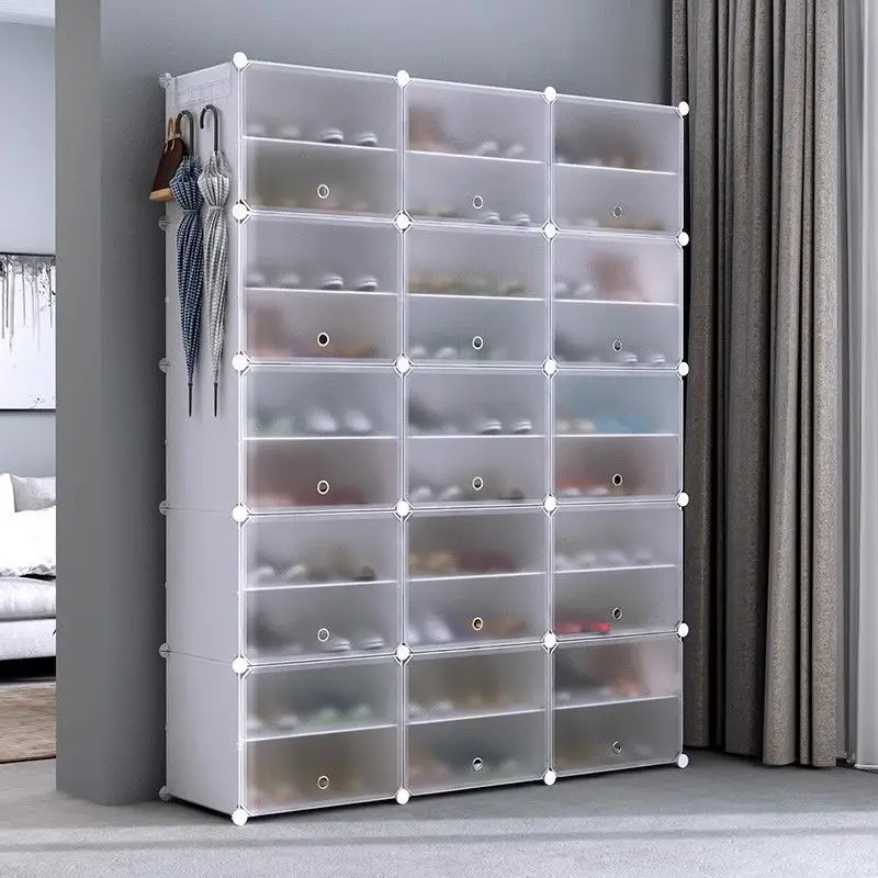 

LTT dust storage shoe cabinet indoor simple free combination plastic Nordic style against the wall