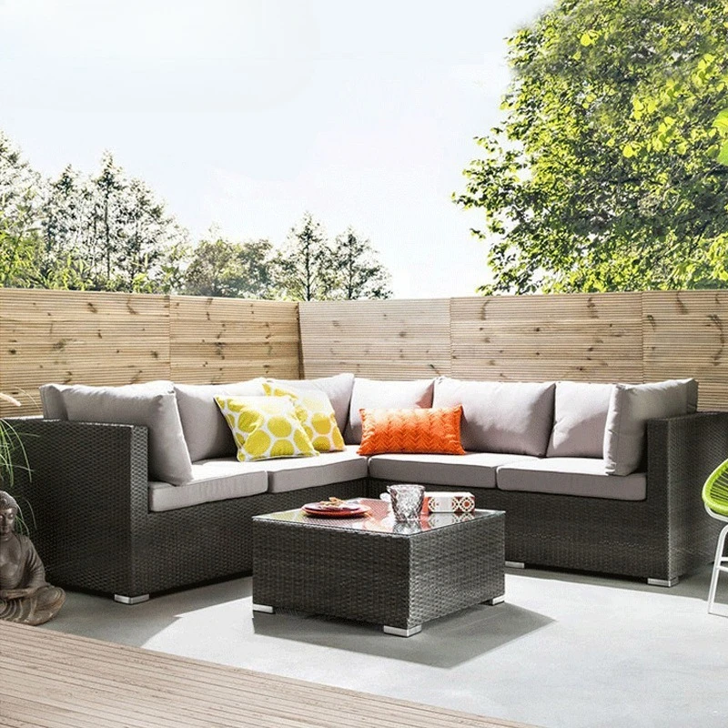 Outdoor sofa rattan leisure combination courtyard terrace swimming pool public place scenic spot meeting villa negotiation