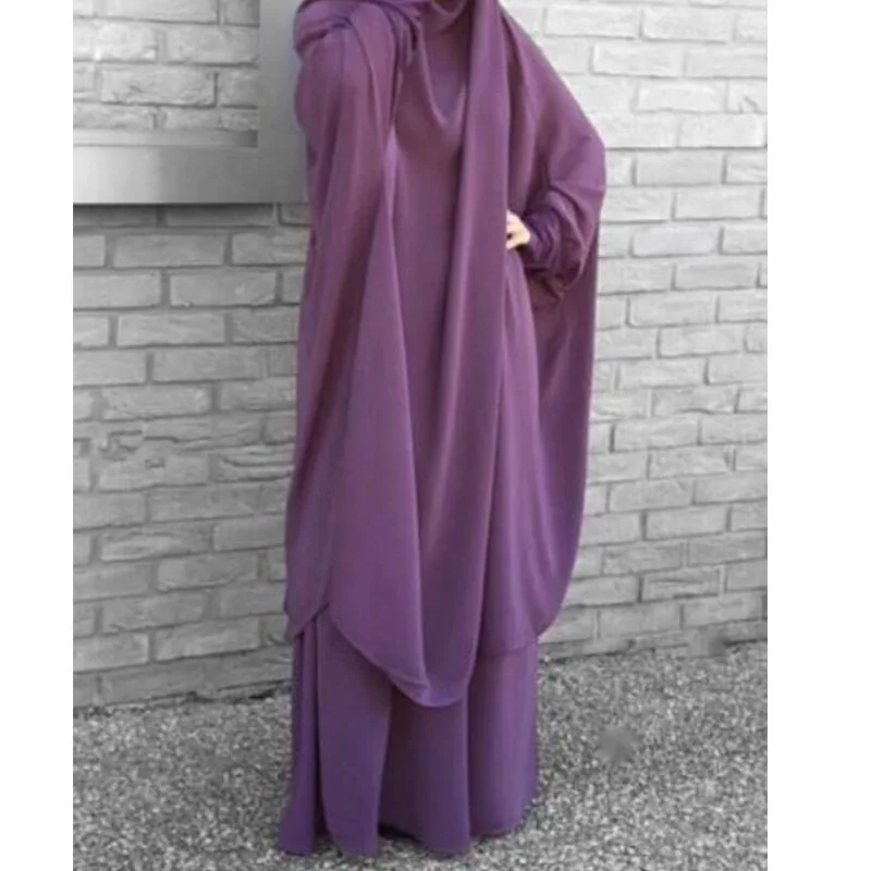 2 قطعة مجموعات مسلمة المرأة الإسلامية متواضعة خيمار الحجاب عباية جلباب الخفافيش فستان النقاب بوركا خيمار الدفع عبر الإنترنت صنع نيدا البدلة