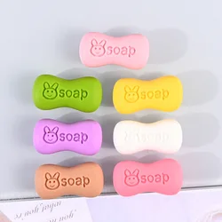 10Pcs Simulation Rabbit Soap Flatback Cabochons Embellishments for Crafting Scrapbooking Materials Dollhouse Play Toys