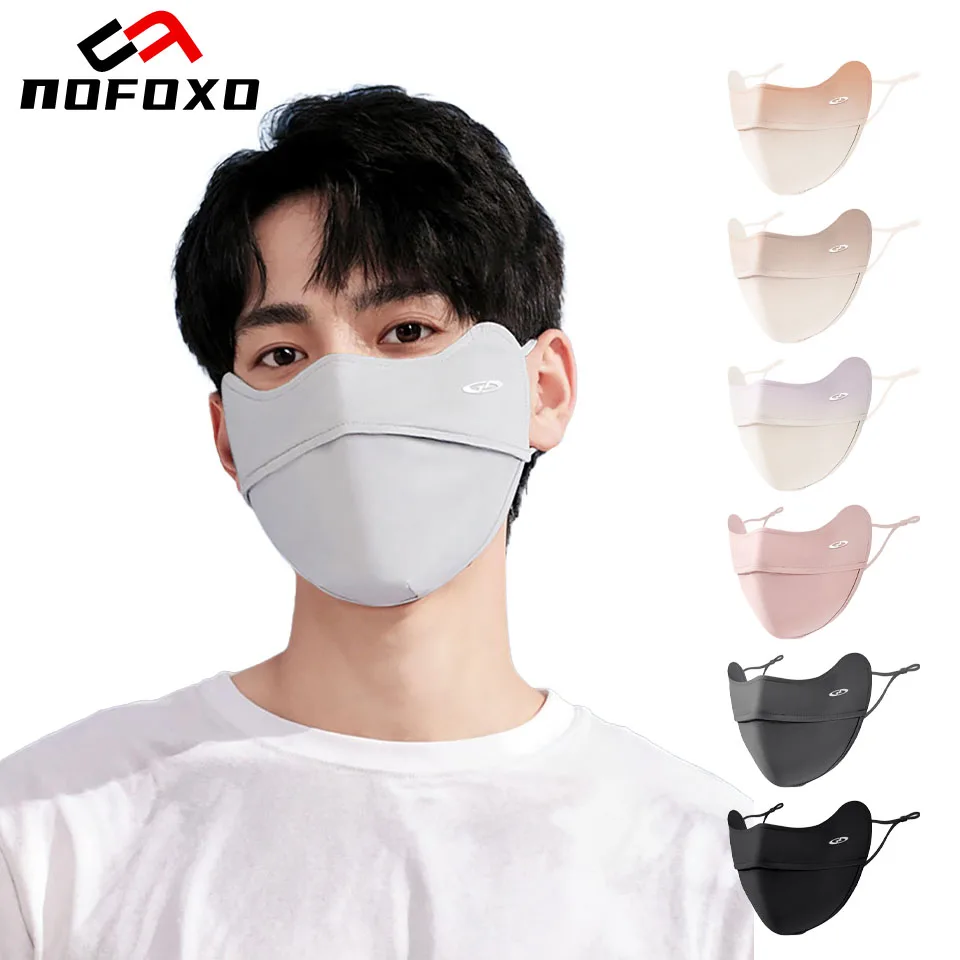 AliExpress nofoxo NOFOXO Summer Ice Silk Face Cover Outdoor Sports Cycling Men Women Anti-UV Sun Protection Breathable Adjustable Mask Outdoor