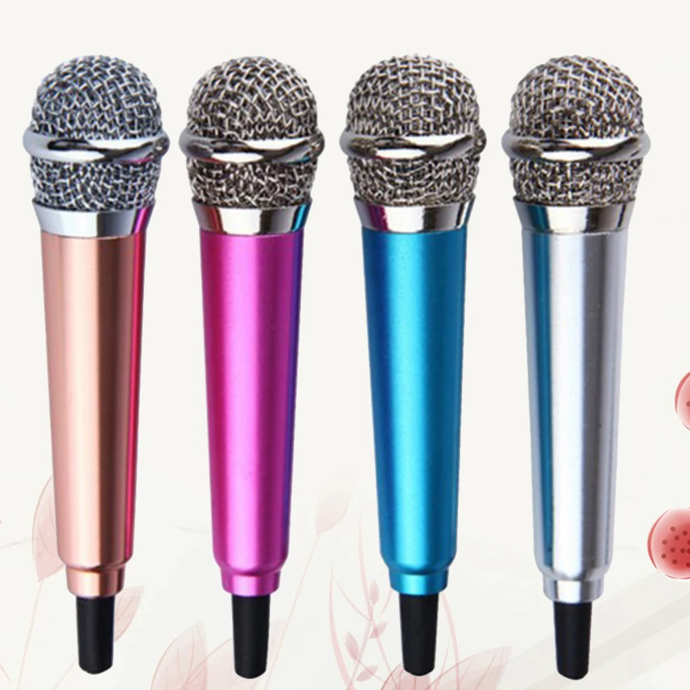 

4pcs Mini Microphone Cell Recording K Song Plug Play Compatible PC Laptop Smartphone 35mm Audio Hole Voice Song Karaoke
