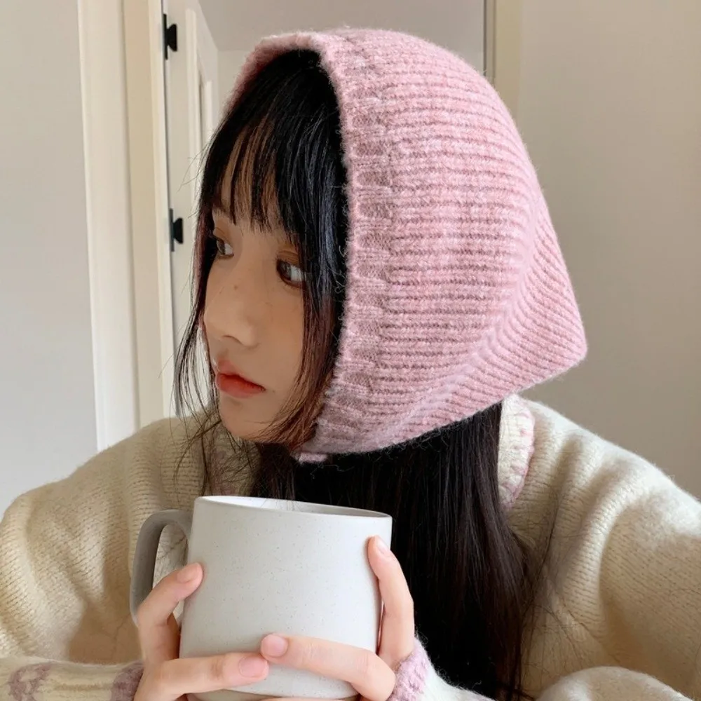 

Fashion Thicken Triangle Hair Scarf Solid Color Keep Warm Knitted Scarf Woolen Headscarf Outdoor Winter